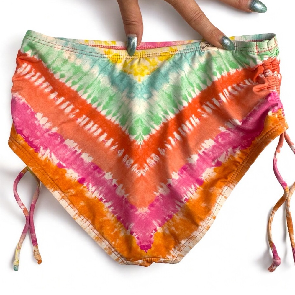 Hobie Girls Rainbow Tie-Dye Bikini Set High waisted Size 10 Super Cute! - Picture 5 of 8